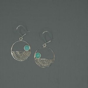 Boucles d'oreilles en filigrane d'argent et pierres amazonite