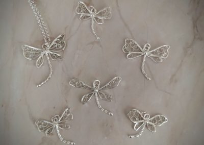 Pendentif libellules en filigrane d'argent 925