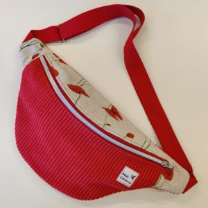 Grande Banane Coquelicot - Canvas et Velours Côtelé