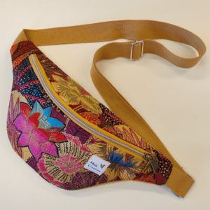 Petite banane Jacquard fleuri moutarde