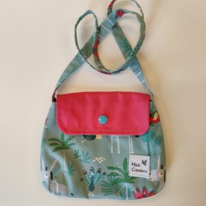 Sac enfant motif âne et rabat corail