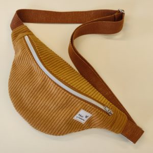 Petite banane en velours côtelé Ocre