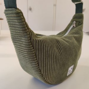 Sac demi-Lune - Velours côtelé kaki