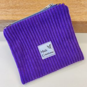 Porte-monnaie velours côtelé violet