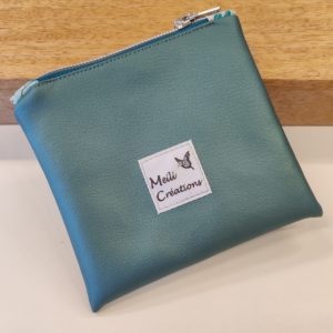 Porte-monnaie similicuir turquoise