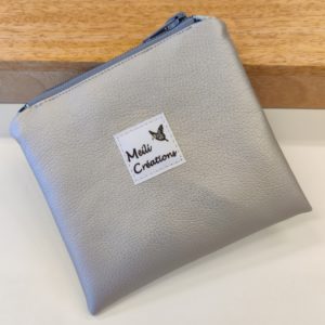 Porte-monnaie similicuir argenté