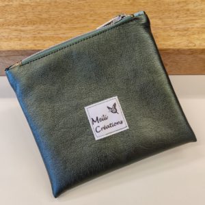 Porte-monnaie similicuir vert foncé