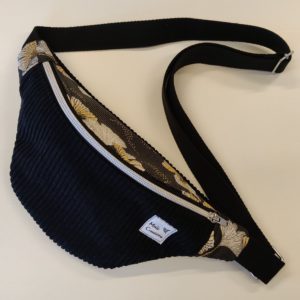 Petite Banane Ginko - Jacquard Noir et Velours Côtelé