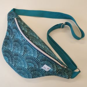 Grande Banane Éventail Bleu – Jacquard & Velours côtelé